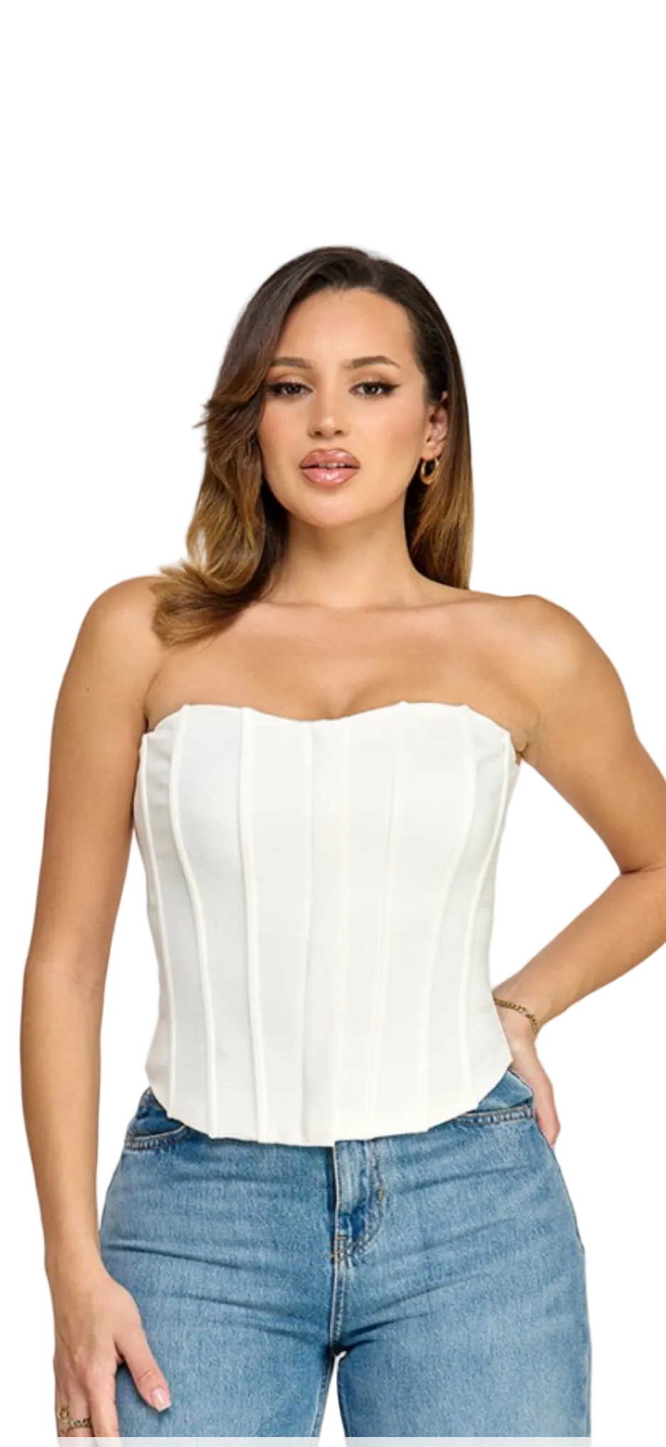 White corset top