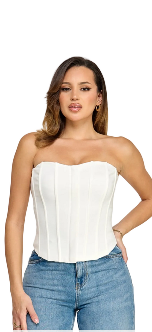 White corset top