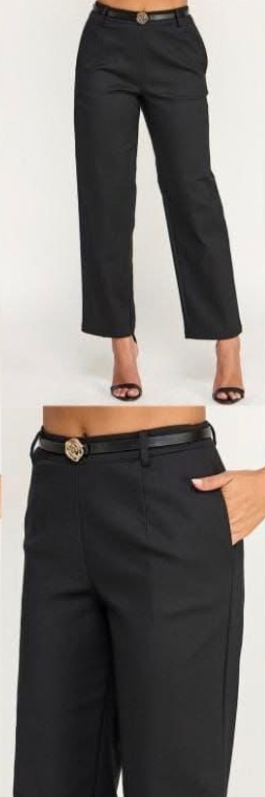 Black pant with belt
