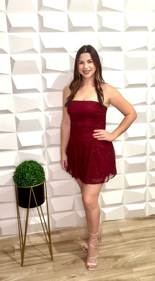 Burgundy Glow Dress