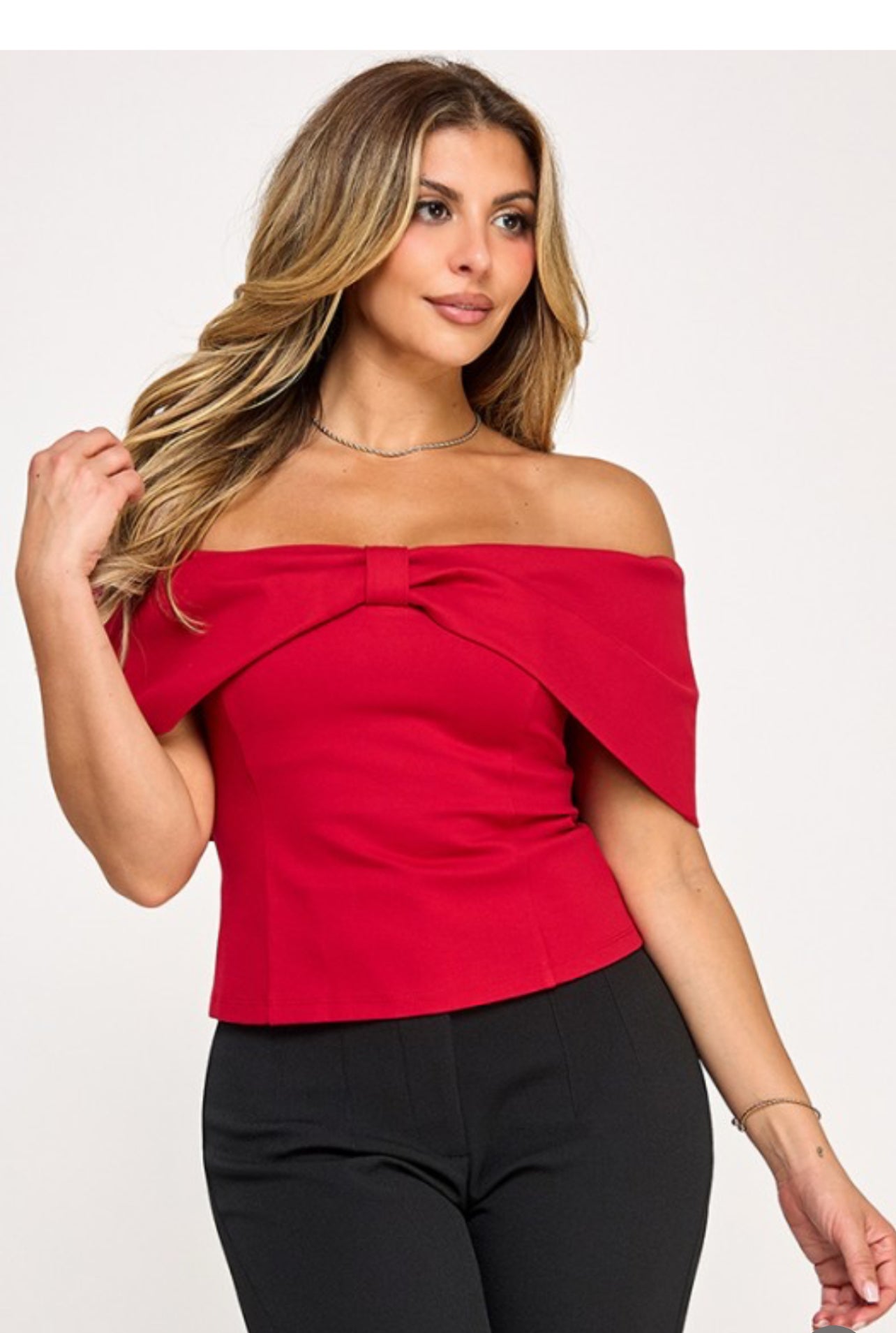 Red Off Shoulder Top