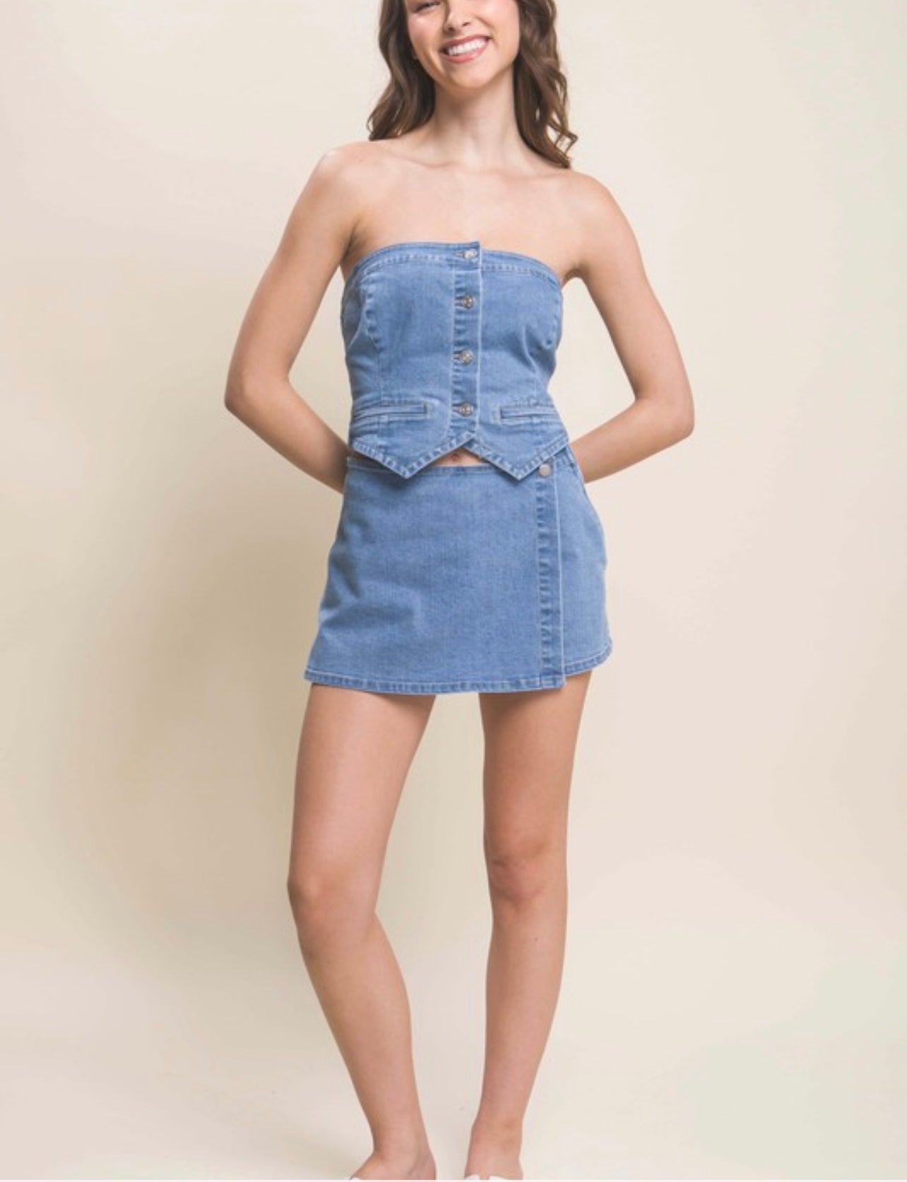Denim skort