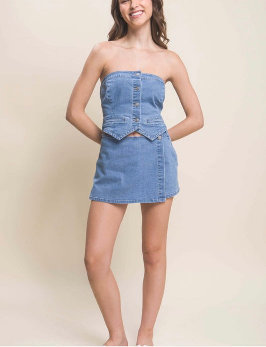 Denim skort