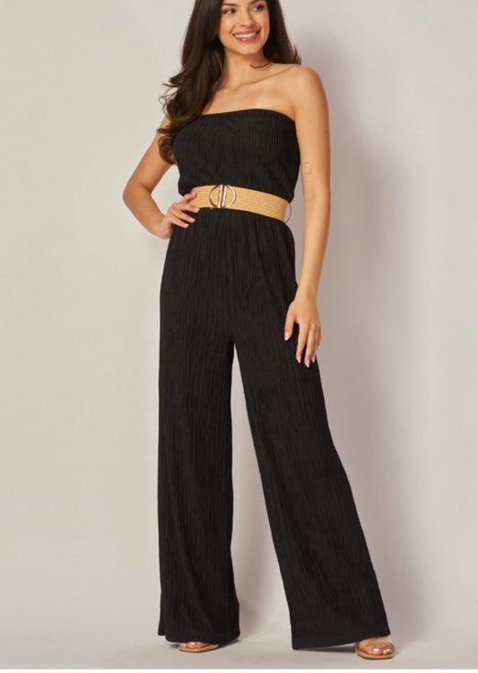 Black romper with belt