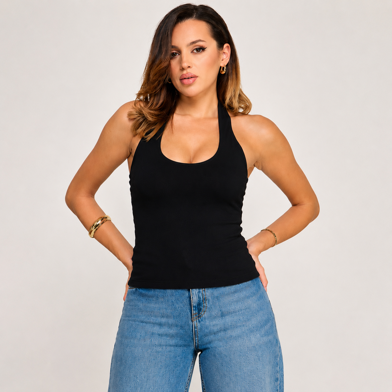Black Halter Top